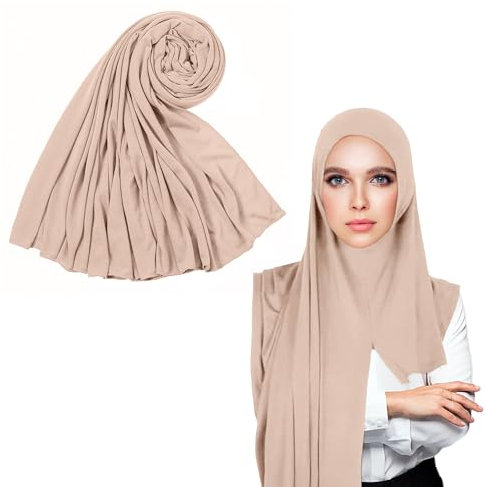 DHSBGWSX Muslimischer Damen-Hijab, Einfarbiger Schal, Wind- Und Sonnenschutz, Gestrickt, Damenbekleidung Aus Dem Nahen Osten (Rosa)