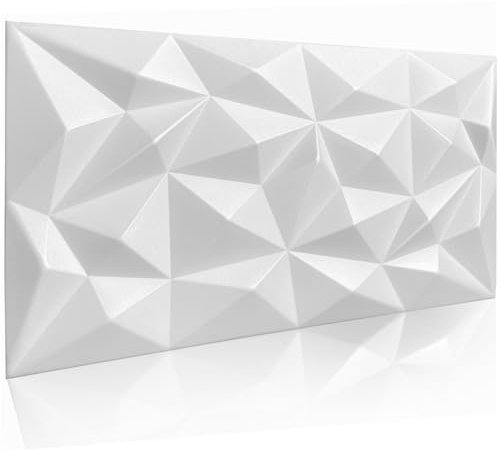 3D Paneele Polystyrol XPS Styropor – Moderne Wandverkleidung & Deckenpaneele – Wandpaneelen Leicht Flexibel - 100 cm x 50cm / ‎‎2m² - 4 Stück (Weiß 03)