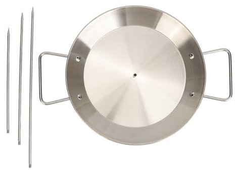 Spieß für Grill, vertikaler Spießgrill mit abnehmbaren Spikes, Edelstahl-BBQ-Grill mit Pfanne, vertikaler Rotisserie für Outdoor-Indoor-Grillcamping (Originalfarbe)