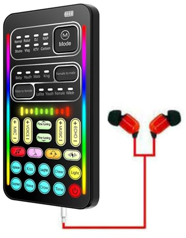 Cambiador de voz - Disfrazador de voz de mano multifuncional - dispositivo cambiador de voz con 8 efectos de sonido y cambios de sonido, micrófono de mano, cambiador de voz, máquina de efectos de soni