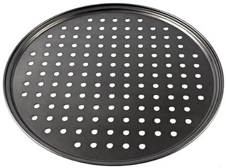 CaFfen Plato Pizza Bandejas antiadherentes for Pizza Molde for Hornear Pizza con Agujeros Plato Hondo Redondo Plato Pizza Horno(24.5cm with Holes)