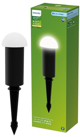 Philips Edwina Outdoor GardenLink Niedervolt- Sockelleuchte, 24 V, 2700K warmweißes Licht, 180 lm, Schwarz, Erweiterungspackung