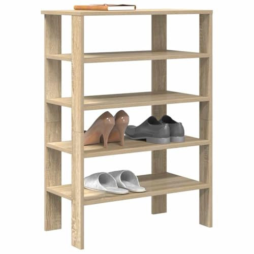 Gecheer Schuhregal Schuhablage Schuhständer Schuhaufbewahrung Schuhtruhe Schuhorganizer Sonoma-Eiche 61x32x87,5 cm Holzwerkstoff