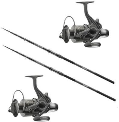 Bundle 2X Black Widow Tele Karpfencombo 3,60m / 3lbs + Freilaufrolle Karpfenset Paarpreis