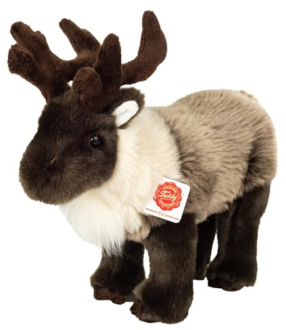 Teddy Hermann 90854 Rentier stehend 32 cm, Kuscheltier mit idealem Recyclinganteil (Füllmaterial)