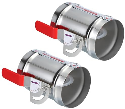 PATIKIL HVAC Duct Manual Volume Backdraft Damper, 4 Inch, 2 Pcs Airflow Ducting Branch Vent Damper Air Control Valve, Adjustment Handle Stainless Steel, for HVAC
