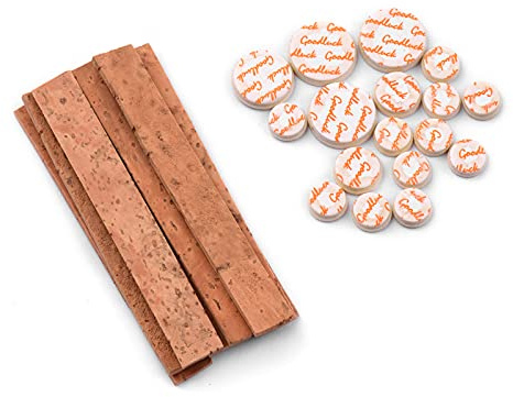 Clarinet Cork Replacement Kit 10Pcs Neck Joint Corks and 17Pcs Pads with a Velvet Storage Bag for Bb Clarinet (Beige & Yellow)