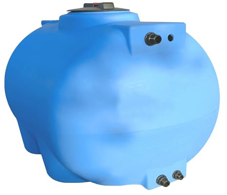 ESTO Serbatoio Acqua per Acqua Potabile 300L - 500 L, Cisterna Blu in Polietilene per Uso Esterno Predisposizione Rubinetto, Resistente Made in Italy Atossico (500 Litri)