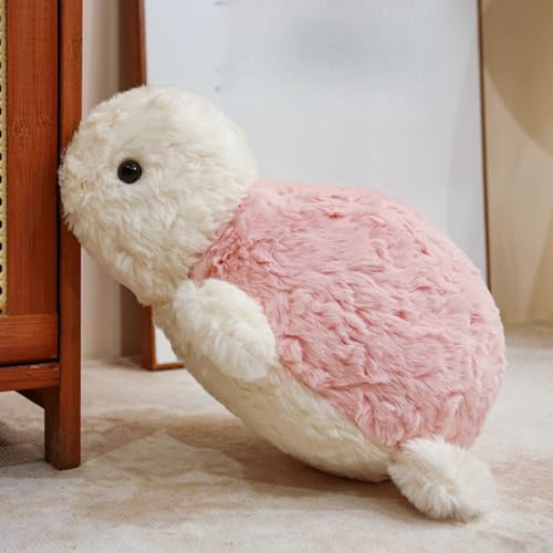 Ueiwffzo Kuscheltier Schildkröte, Süße Schildkröte Plüschtier Flauschiges Plüsch Schildkröte Stofftier Spielzeug kuschelkissen Dekokissen für Kinderzimmer Schlafzimmer Deko (25cm,Rosa)
