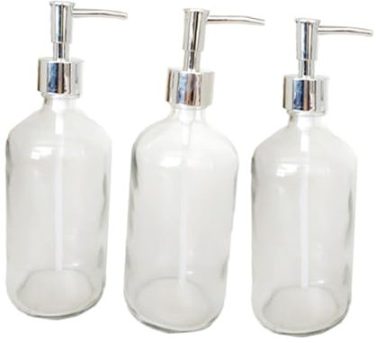 FRCOLOR 3stücke Leere Glas-pumplotionsflasche Lotionflasche Aus Glas Leerer Shampoobehälter Zum Befüllen Mit Lotion Shampoo Spülung Umweltfreundlich Und Wiederverwendbar Für Kosmetikbedarf