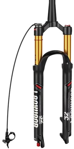 LANXUANR Fourches VTT 26/27,5/29 Pouces. Réglage du Rebond, Suspension pneumatique. Tube Droit/Conique 1-1/8 Pouce x 220 mm,9 x 100 mm à Serrage Rapide,Frein à Disque