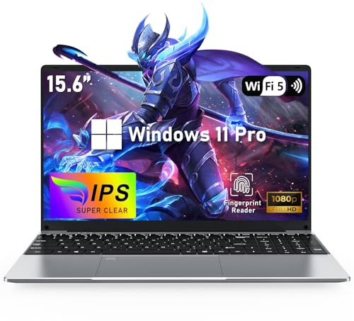 NAIKLULU 15.6 Inch Gamer Laptop R7 5700U Processor (1.8 to 4.3 Ghz), 32GB RAM 1TB SSD Gaming Laptop Computer 2025 with Backlit Keyboard/Fingerprint Unlocking/Type-C/Webcam/Touchpad/Wifi 5