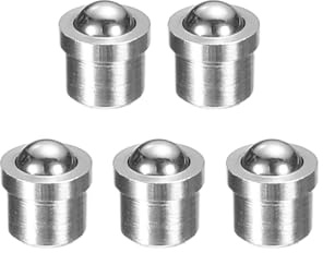 sourcing map 5 pistoni a molla con punta a sfera, 3 x 3 mm, 10 N, in acciaio inossidabile, con perline di posizionamento di precisione, chiusura a sfera, per porte, armadi, dispositivi meccanici