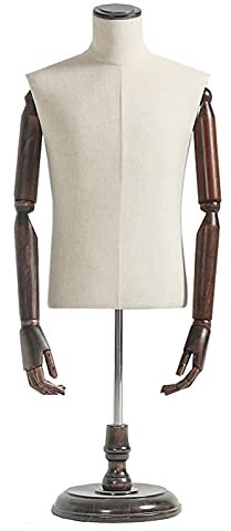 CWCQGH Schaufensterpuppe, männlich, günstige Schaufensterpuppe, weißes, gestuftes Ausstellungsregal für Einkaufszentren, höhenverstellbare Schaufensterpuppe, leicht zu bewegende,Brown Base