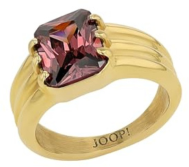 JOOP! Ring für Damen, Edelstahl, 11 mm, mit Zirkonia, gold, Geschenkidee, kommt in Schmuck Geschenk Box