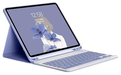 JiuRui tablet Accessori, Custodia in pelle PU+TPU con supporto e slot Per penna, cover con tastiera staccabile compatibile con Samsung Galaxy Tab A8 10.5 pollici X200/X205(Purple+Keyboard)
