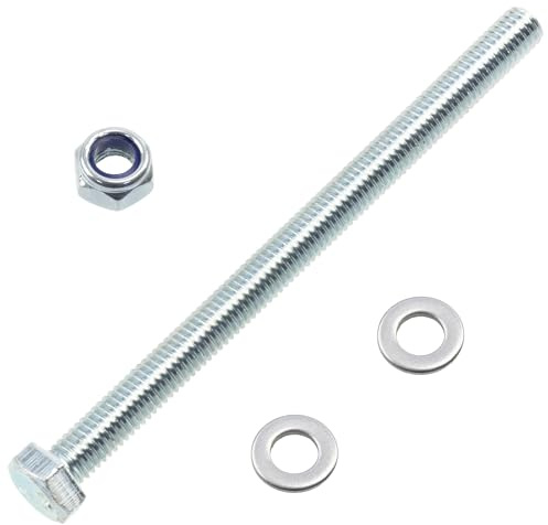 AERZETIX - Set di 25 bulloni a testa esagonale M5x70 mm + 50 rondelle + 25 dadi esagonali autobloccanti M5 per montaggio fai da te e fissaggio leggero | acciaio