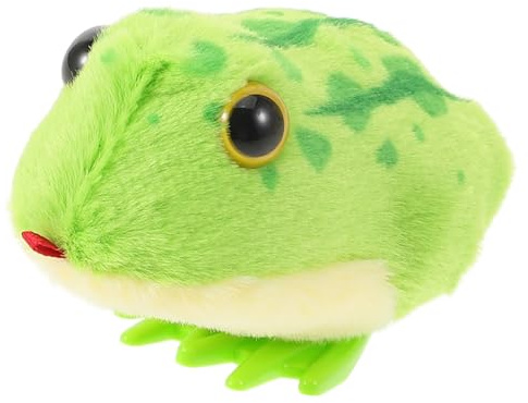HONMEET Plush Hopping Frog for Boy Girl Year Old Soft Comforting Animal Plaything with Realistic Jumping Legs Headlifting Fun for Motor Skill Development and Crawl Motivation