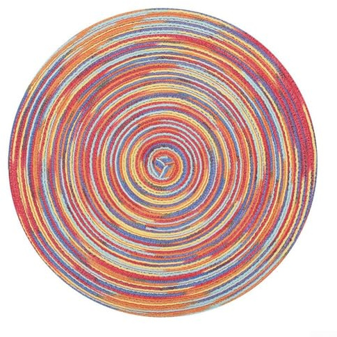 Runde Tischmatte, 30 cm, mit hitzebeständigen und rutschfesten Eigenschaften, waschbares Baumwoll-Design für den Esstisch zu Hause (Farbe)