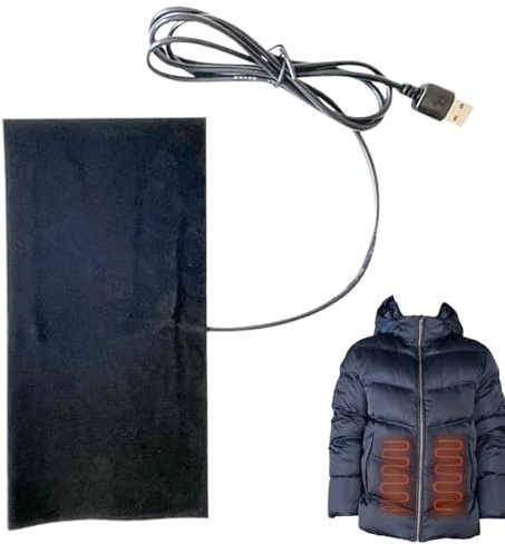 USB-Heizkissen - 5V Heizmatte Aus Kohlefaser | Wärmeauflage Mit Konstanter | Temperatur | 20x10cm Elektrische Wärmehülle Für Rücken, Nacken, Flaschenwärmer, Weiches Plüsch-Heizpad Mit USB-Anschluss