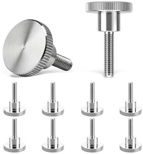 ITSOGOO 10 Pièces DIN464 Vis Moletées Hautes M5x20 mm,Acier Inoxydable Vis Moletés Ronds à Main,Boulons à Tête Moletée Métrique pour Mécanique,Équipements,Meubles,L'industrie,Machines-Outils