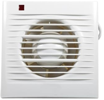 Riuulity Aspiratore da 4,6 Pollici, 80m3/h, 200m3/h, Ventilatore di Scarico Silenzioso per Bagno WC, Plastica ABS di qualità, Montaggio a Parete, Adatto per di Casa (4 pollici (ID 102 mm, spessore