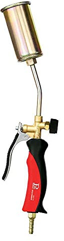 Chalumeau à gaz en laiton, avec levier. Avec robinet pour le réglage du gaz.