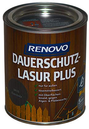 0,75L RENOVO Dauerschutzlasur 9410 Ebenholz Lasur Holzlasur