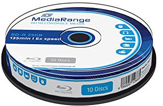 MediaRange BD-R 25GB 6X, 10-Pack, MR499