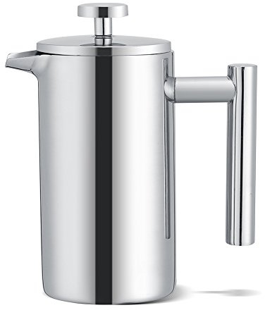 TOPINCN Kaffeetasse,French Press Kaffeemaschine Edelstahl Espresso & Tee French Press Maker - Doppelwand Rostfrei, 350ml