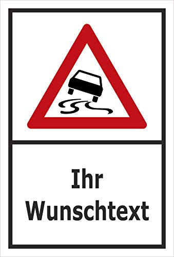 Melis-Folienwerkstatt Schild Schleuder-Gefahr Wunsch-Text - 30x20cm - 3mm Aluverbund – 20 VAR S00018-109-A