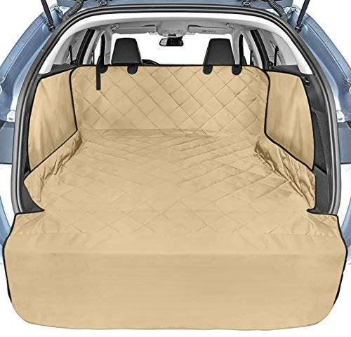 Veckle SUV Cargo Liner for Dogs with Side Flaps, Large (54 x 93) Water Resistant Trunk Cover, Non-Slip Pet Area Protector with Bumper Flap, Universal Fit for SUVs Sedans Vans, Khaki