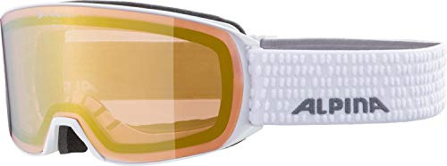 ALPINA NAKISKA QV Skibrille, white gloss, One Size | selbsttönend - kontrastverstärkend - verspiegelt - beschlagfrei - optimale Belüftung