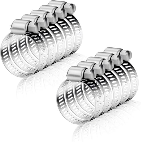 T&B® 24Pcs Hose Clips, Adjustable Ideal 18mm to 27mm Hose Clamps, 304 Stainless Steel Pipe Clamps, Jubilee Clips Assorted Set for Garden, Pool, Pipe Tube18/20/23/25/27mm
