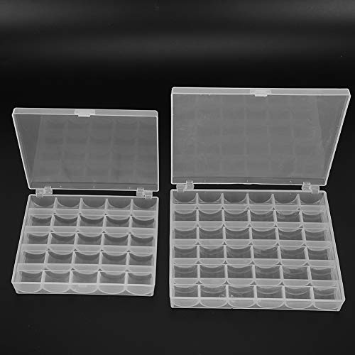 Nähspulen Aufbewahrungsbox, 4 Stück Transparent Kunststoff, 25/36 Gitter Sortierbox für Nähmaschinenzubehör, Craft Organizer