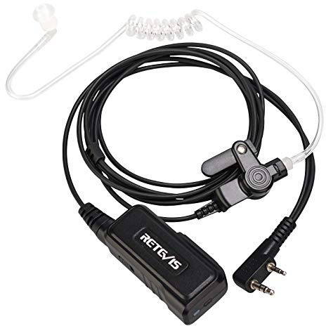 Retevis DSP Noise Reduction Two Way Radio Headset with Mic,Acoustic Tube,for RT22 RT68 RT21 H-777 RT27 RT86 RB26 RB89, Compatible with Kenwood, SAMCOM 2 Way Radios,Earpiece for Walkie Talkies(1 Pack)