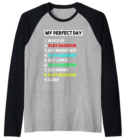 Mein perfekter Tag spielen Fagott Spieler lustig Fagott Raglan