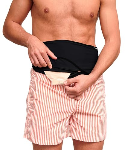 SIIL Ostomy Belt for Men and Women, Ostomy Bag Covers, stomibälte för män och kvinnor, stomipåsskydd för sport & simning för kolostomi urostomi och bråck, stomibälte med ficka svart