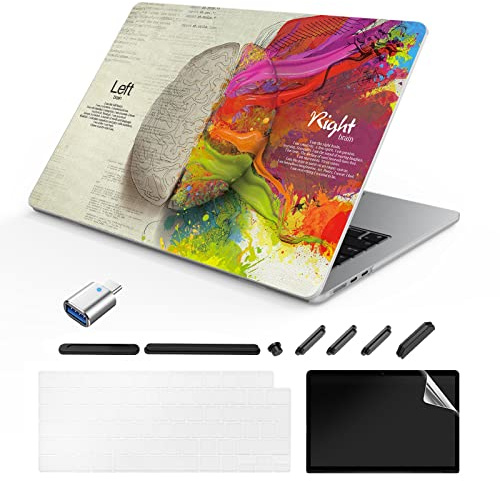 TeDaWen Kompatibles MacBook Air 13,6 Zoll Hülle 2022-2025 Release Modell: M4 A3240 M3 A3113 M2 A2681 Chip, Bedrucktes Muster Hartschale Laptop Hülle für MacBook Air 13,6 Zoll， Intellectual Brain A6