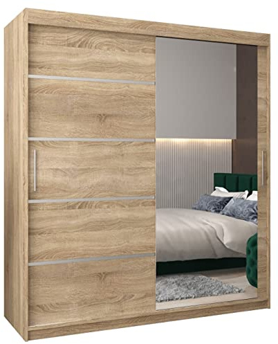 ABIKSMEBLE Armoire Porte coulissante Miroir Verona 2 - Dressing Chambre Adulte - Penderie Vetement Dressing - Garde Robe - Placard Chambre - Armoire 2 Portes - Closet