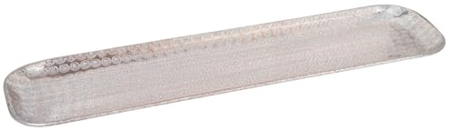 Orientalische Deko Serviertablett Jabar aus Aluminium in Silber 58 cm