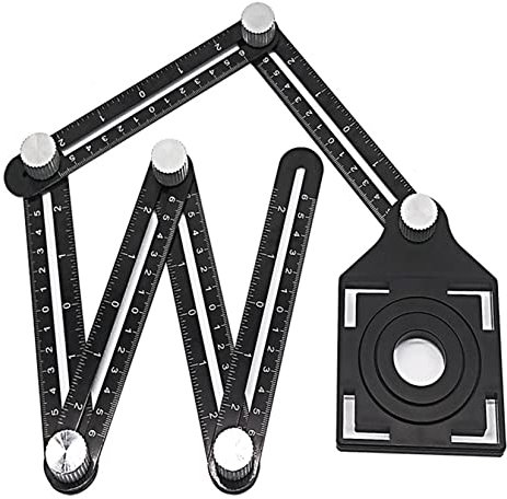 Carpenters Multi-Winkel-Mess-Dreikant-Lineal, Holzbearbeitungswerkzeuge, Lineal, Winkel, Fliesen, Lochlineal, Locator, Multi-Winkelmesser, verstellbar, 4/6/12 Schieber/Falz-Lineal, Glas, Universal-Win