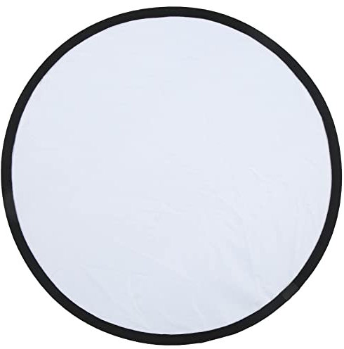 Réflecteur Lumière Photographie Pliable, 60cm Argenté et Blanc, avec Sac de Rangement, pour Studio Photo et Diffusion en Direct