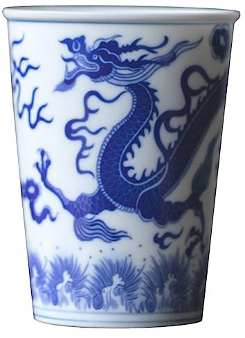 FUNOMOCYA Chinese Porcelain Tea Cup Blue White Pattern Mug Ceramics for Tea Coffee Water for Mother Day