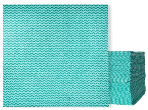 sukevitor 50 Pcs All Purpose Disposable Dish Cloths, Reusable Cleaning Cloths to Clean Surfaces for Kitchen, Bathroom, Living room, Household Cleaning (Green)