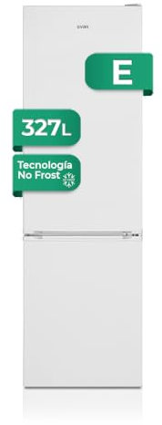 SVAN Frigorífico Combi 2 Puertas Blanco SC2601ENF. Capacidad 327 Litros, No Frost, Multi AirFlow, Puerta Reversible, Bajo Nivel Sonoro, Eficiencia Energética Clase E