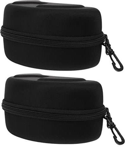 GALPADA Große Brillenbox für Sommer mit Glattem Reißverschluss aus Eva Robuste Aufbewahrungsboxen für Sonnenbrillen und Brillen Geeignet für Outdoor Radsport und Ski 2 Stück Schwarz
