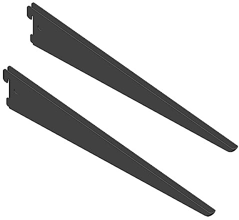 DIY Element System U-TRÄGER - Sicherheitsträger verbaubar mit zweireihiger Wandschiene - 370 mm, Stahl, Schwarzmatt, 2 Stk.