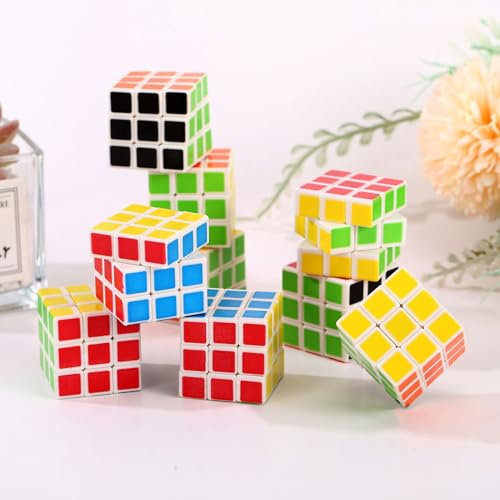 MisFun 10 Stück Mini Zauberwürfel, 3 × 3cm Zauberwürfel, Zauberwürfel Original, Zauberwürfel 3x3, Mini Würfel Se, Magic Cube Spielzeug, für Weihnachten Reisespiele, Adventsgeschenk
