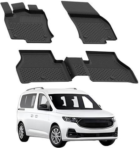 Sahler Fußmatten Automatten kompatibel mit Ford Tourneo Connect 2022-2026 | 4.5D Premium TPE Gummi Antirutsch Gummimatten Wasserdicht Car Auto Matte Schwarz